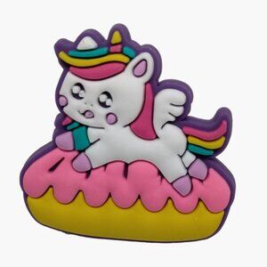 Rainbow Unicorn Cat on Donut Shoe Charm